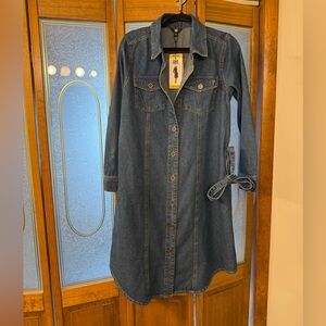 Frye Ladies Blue Denim Dress with belt, BRAND NEW
